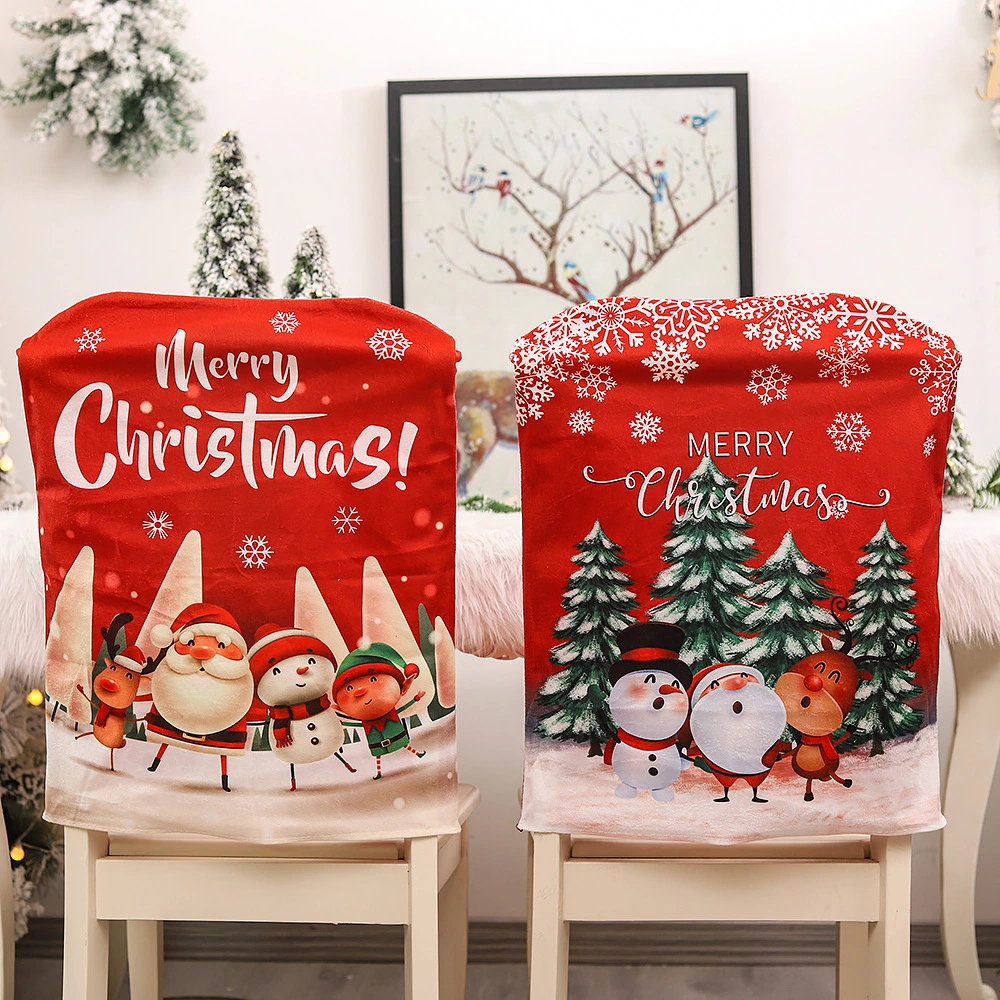 Christmas Supplies Creative Cute Old Man Snowman Envelope Chair Cover for Decoration