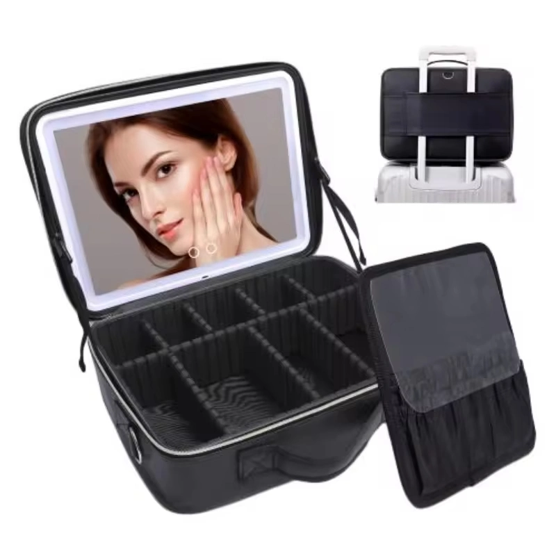 Promotional Travel LED Lighted Make up Case Mirror Cosmetic Makeup