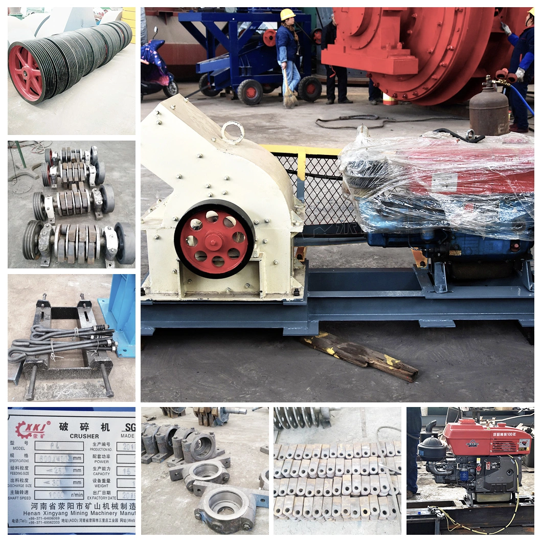 Factory Price Small Limestone Rock Stone Crushing Machine, Mini Portable Diesel Engine PC400X300 Hammer Crusher