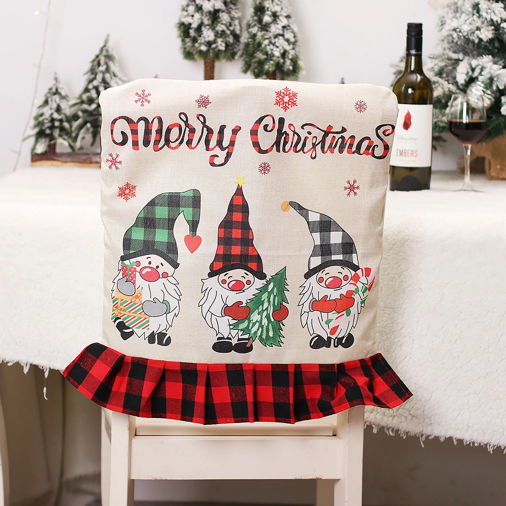 Christmas Decorations Scene Dress up Props Linen Faceless Doll Chair Cover Forest Man Stool Cover for Decoration