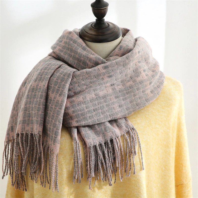 Winter Cashmere Warm Printed Plaid Japanese Lady Scarf