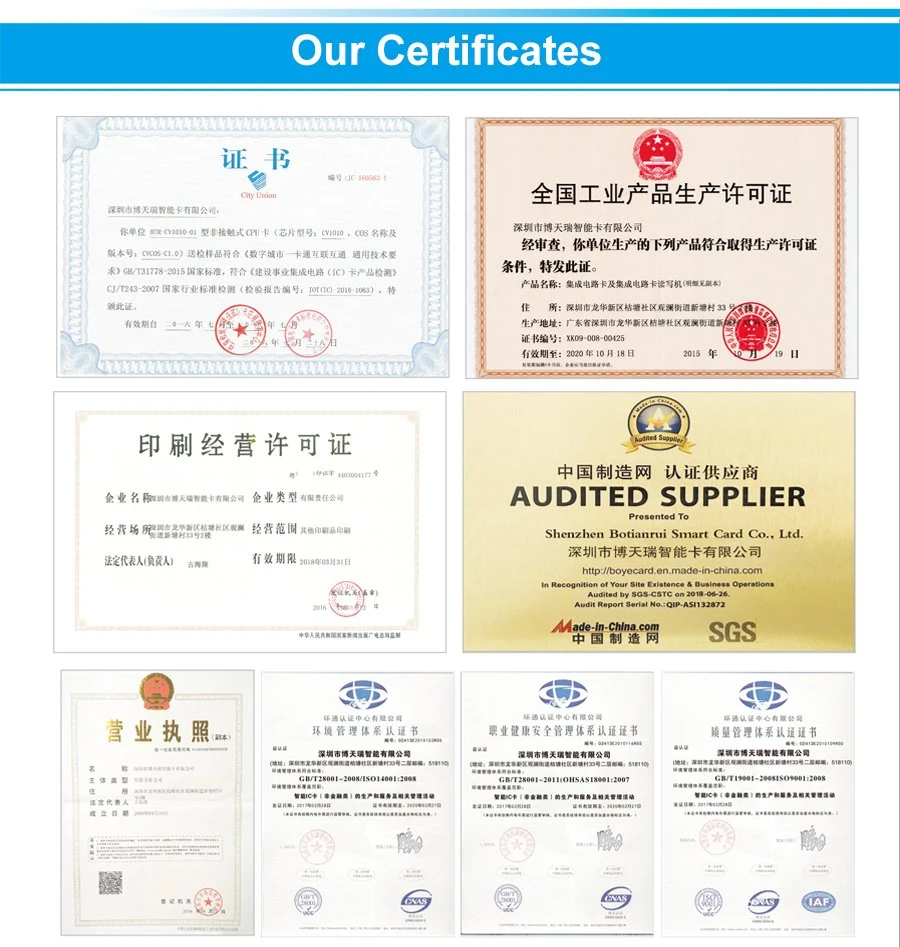 Manufacturer Supplier Printable Magnetic Stripe Card