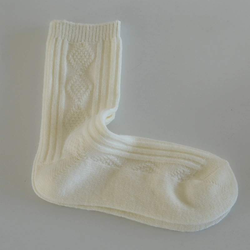 New Imitation Cashmere Curry Japanese Retro Diamond Thick Stripes Thickened MID-Thigh Stacked Socks