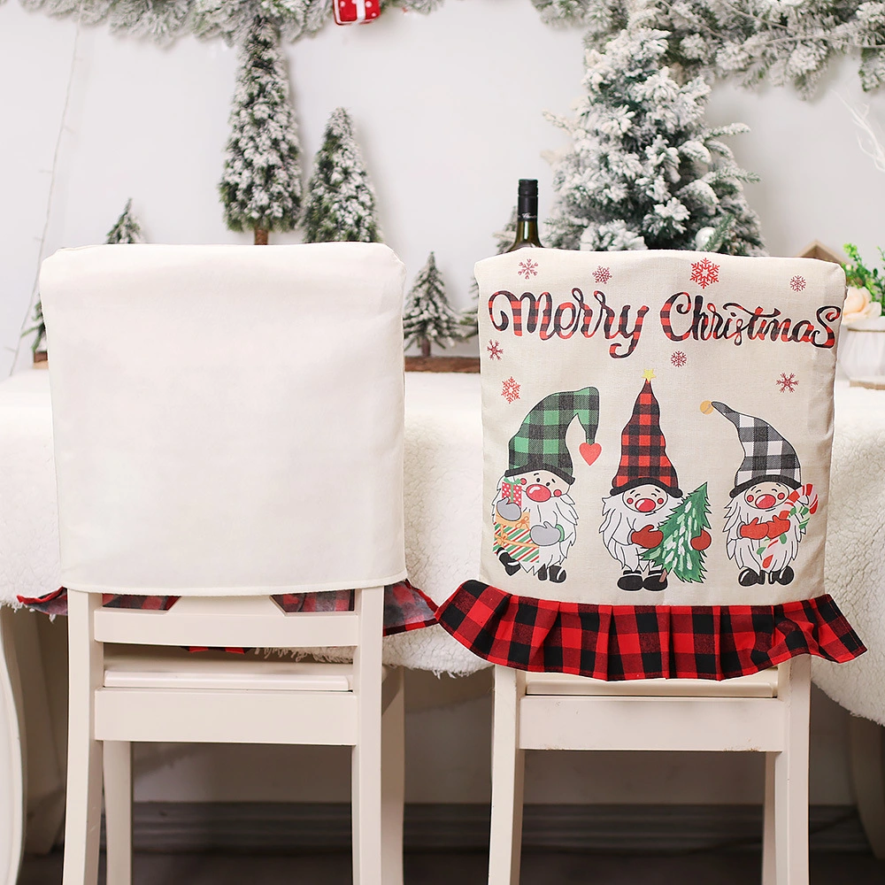 Christmas Decorations Scene Dress up Props Linen Faceless Doll Chair Cover Forest Man Stool Cover for Decoration