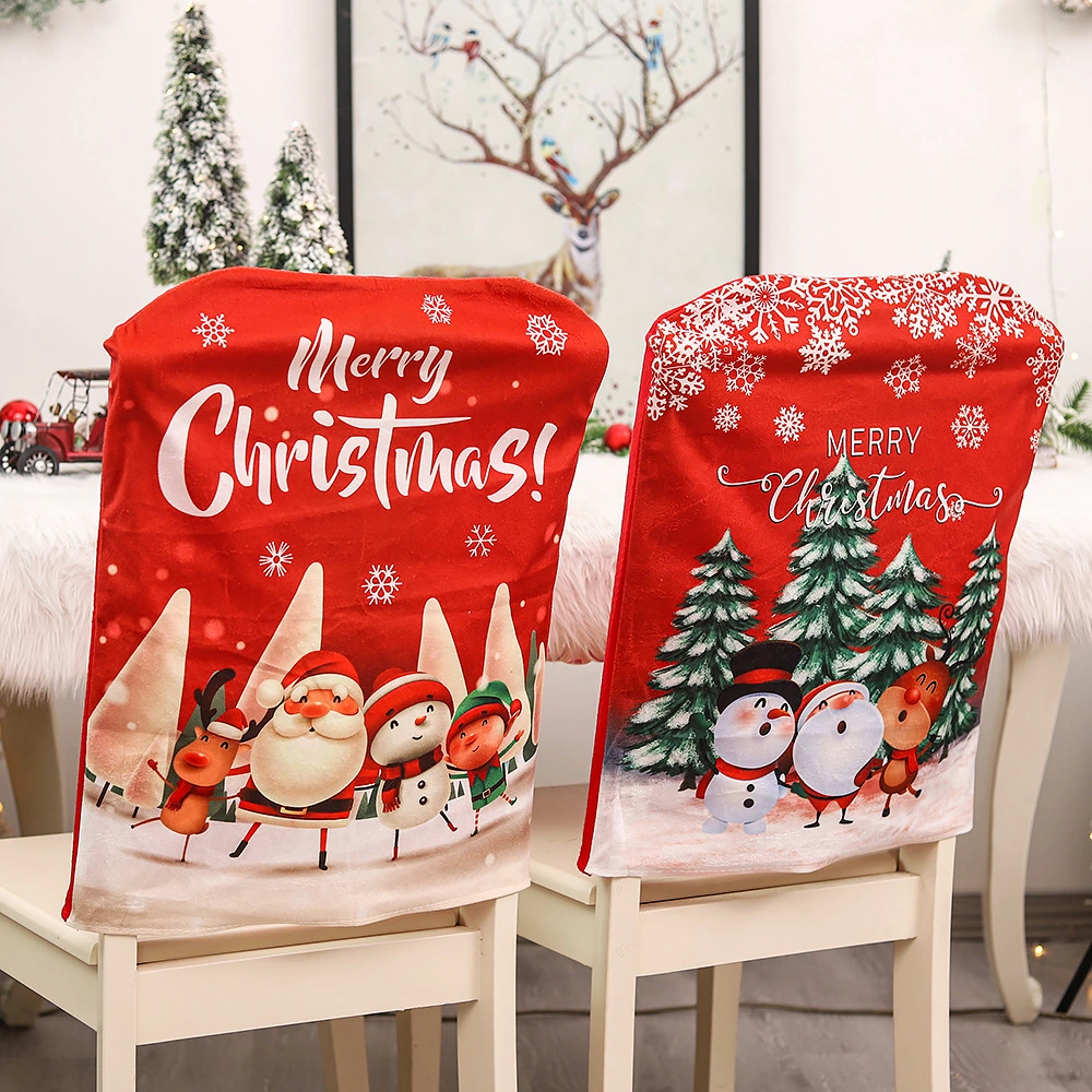 Christmas Supplies Creative Cute Old Man Snowman Envelope Chair Cover for Decoration