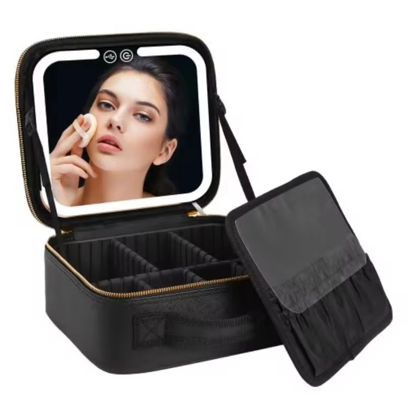 Promotional Travel LED Lighted Make up Case Mirror Cosmetic Makeup