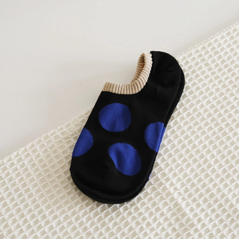 New Summer Polka DOT Boat Japanese Low Top Shallow Mouth Retro Cotton Invisible Socks