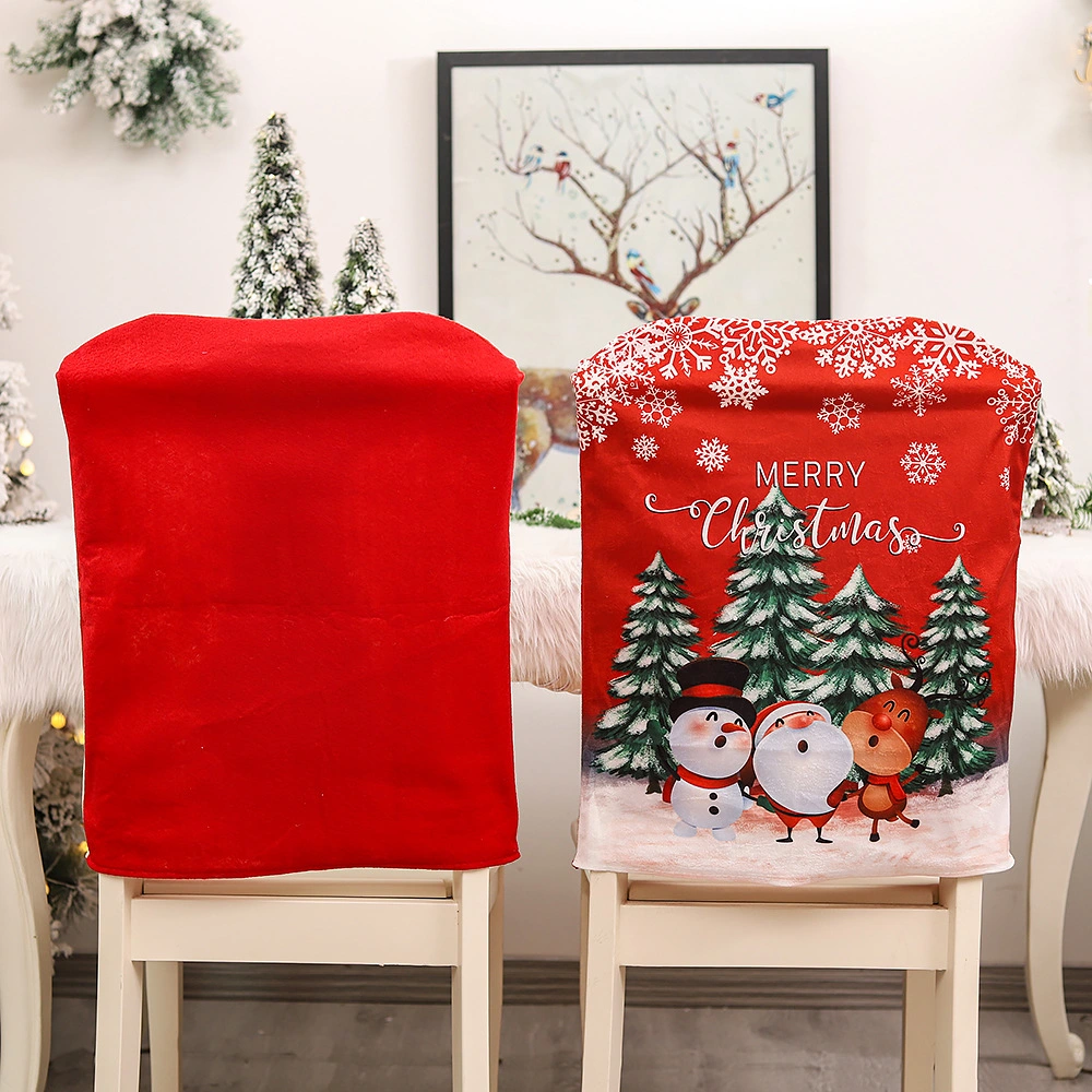 Christmas Supplies Creative Cute Old Man Snowman Envelope Chair Cover for Decoration