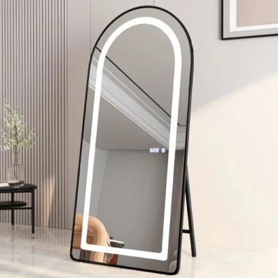 Aluminum Alloy Frame Arched <a href='/floor-mirror/'>Floor Mirror</a> Living Room and Bedroom Decoration <a href='/full-length-mirror/'>Full Length Mirror</a> LED Vanity