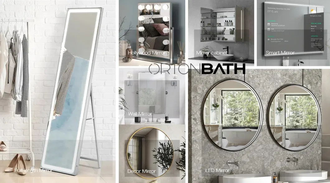 Ortonbath Black Brushed Aluminum Rectangular Bathroom Mirror with Metal Frame, Hanging Mirrors for Living Room Bedroom Bathroom Entryway