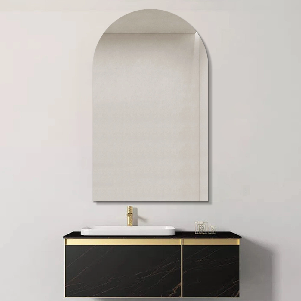 Arched Frameless Mirror Polished Edge Hanging Wall Mounted Mirror for Bathroom Living Room