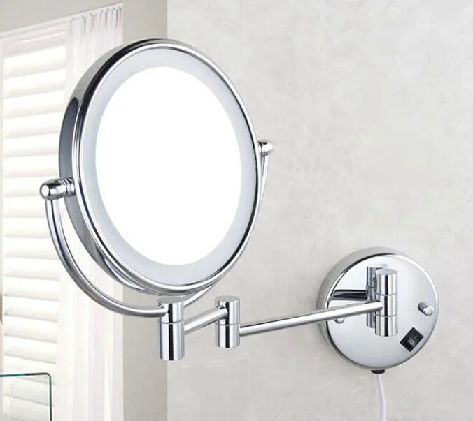 Desktop Cosmetic Reversible LED Light Magnifying Mirror 3X 5X Hotel Bathroom Touch Sensor Make up Mirrors with LED Light