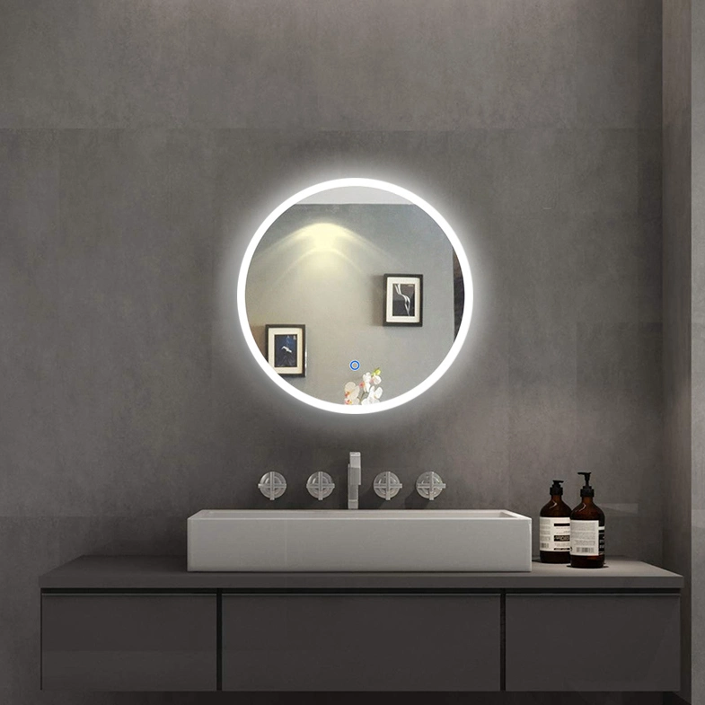 Battery Powered LED Bathroom Mirror Battery Operated Bathroom Mirror Makeup Mirror Metal Frame Bathroom Vanity Mirror Bathroom Mirror Smart Mirror Wall Mirror E