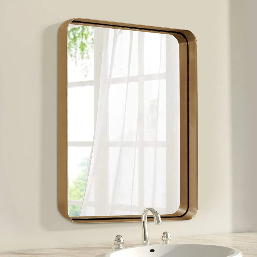 Wooden Aluminum Metal Framed Wall Mounted Mirror Furniture Home Decorative Bathroom Mirror