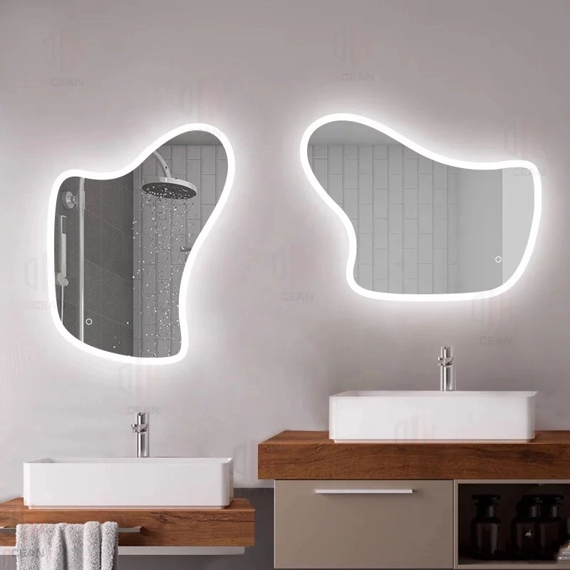 Waterproof Dimmable Lighting LED Wall Mirror Full Length Mirror Floor Mirror Dressing Mirror for Bathroom Bedroom Living Room with Smart Touch Button