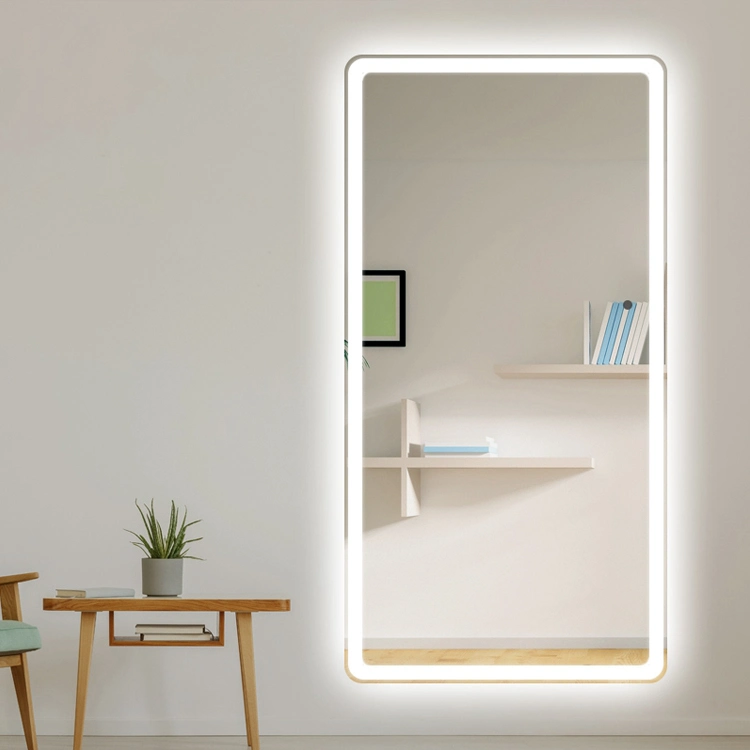 Black Frame Smart Mirror Aluminum Frame Circle Mounted Bathroom Mirrors