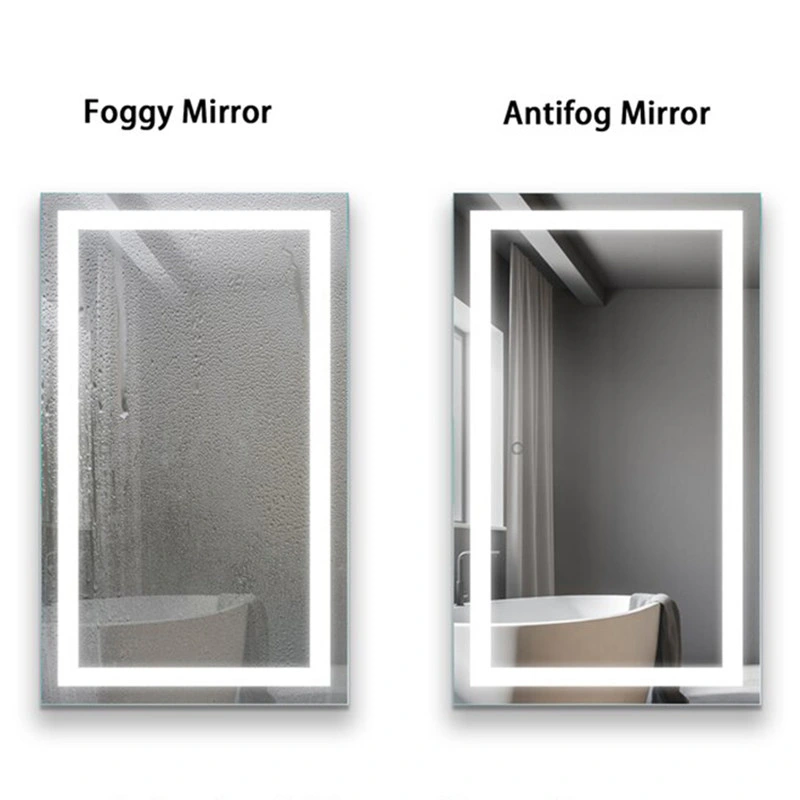 Anti Fog LED Smart Mirror Bathroom Square Frameless Mirrors Contemporary Electronic Miroir Manufacturers