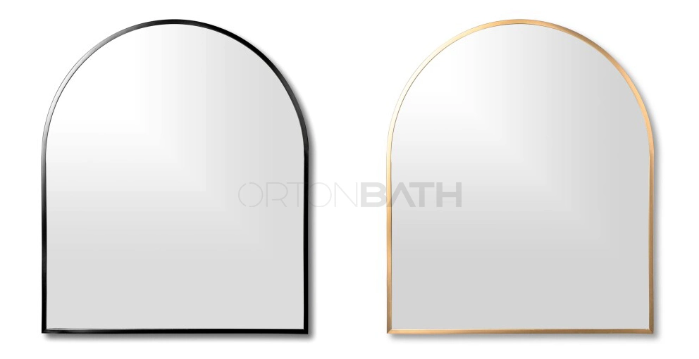 Ortonbath Wide Frame Arched Black Vanity Wall Mirror with Metal Frame, Modern &amp; Contemporary Arch Top Wall Mirror for Bedroom, Entryway