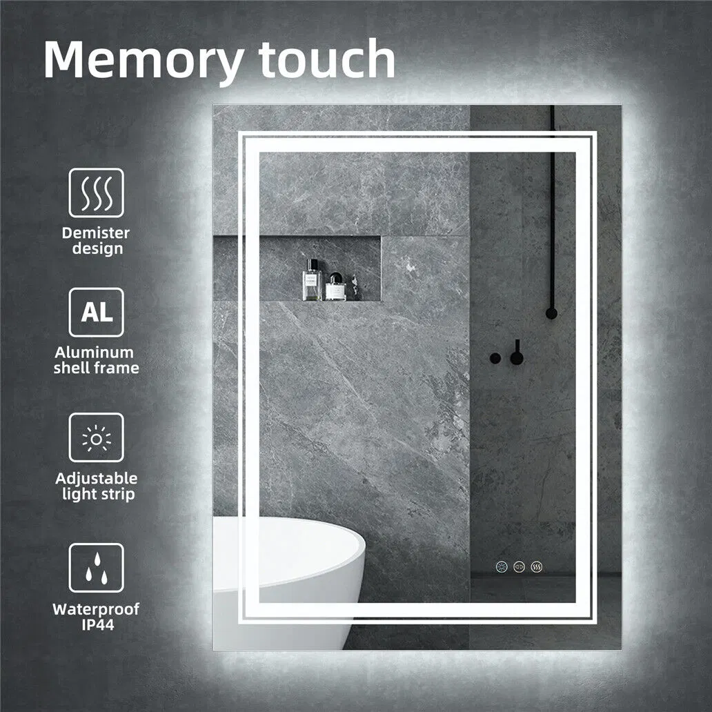 LED Bathroom Mirror with 3 LED Lights/Demister Pad/Bluetooth Illuminated Light