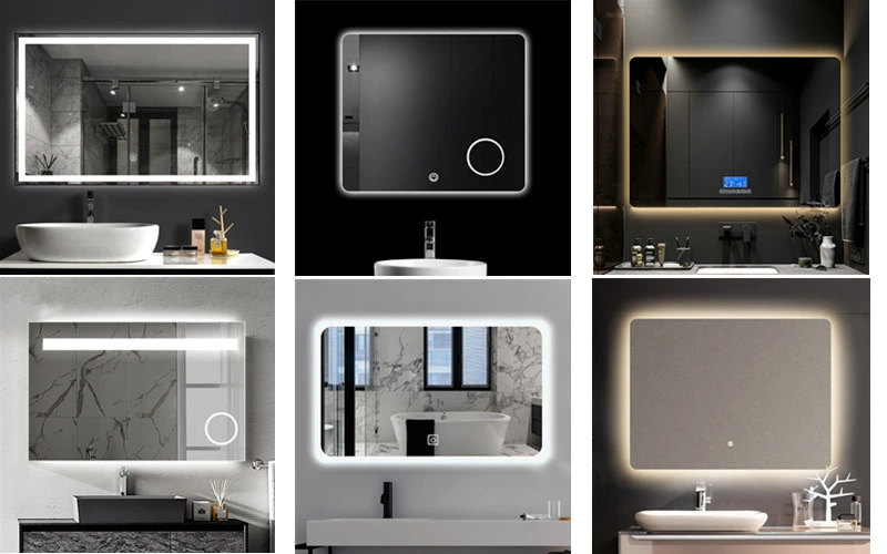 Rectangular Bathroom Smart Side Vanity Touch Switch LED Mirror for Hotel