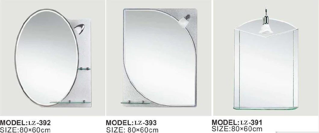 Bathroom Decoration Furniture Cheap Cosmetic Lighted Mirror with Glass Shelf