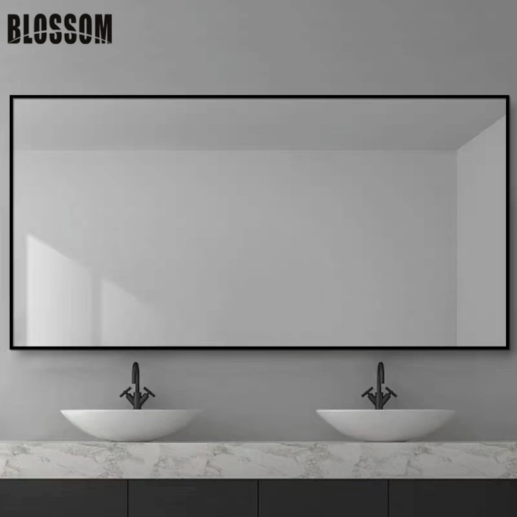 Wholesale Bathroom Wash Basin Wall Glass Rectangle Mirror with Metal Frame