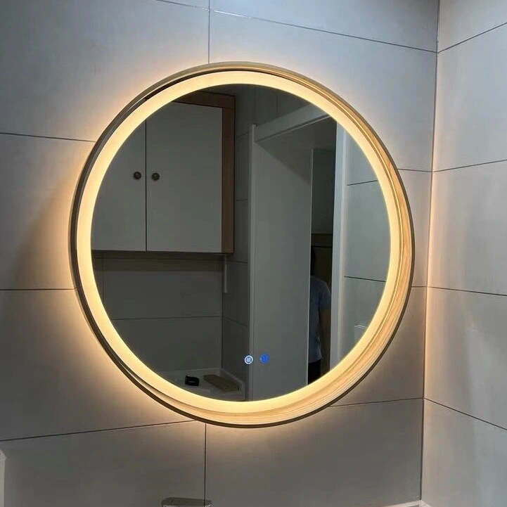 Round Shape Metal Frame Wall Makeup LED Mirror Living Room Furniture Bathroom Mirror