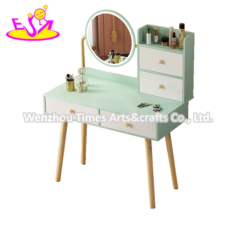 Luxury Girls White Dressing Table Set Wooden Vanity Desk with Drawers W08h154