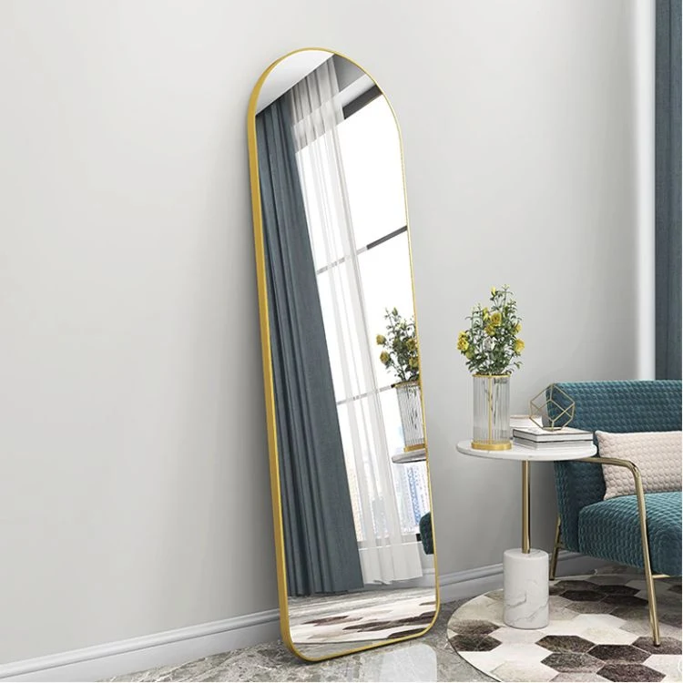 Modern Arch Full Floor Body Window Arched Mirror with Metal Frame Door Living Room Home Furniture Decor Mirror