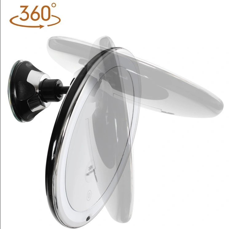 10X Magnifying Cosmetic Mirror with Lights 3 Color Lighting Intelligent Switch 360 Degree Rotation Powerful Suction Cup