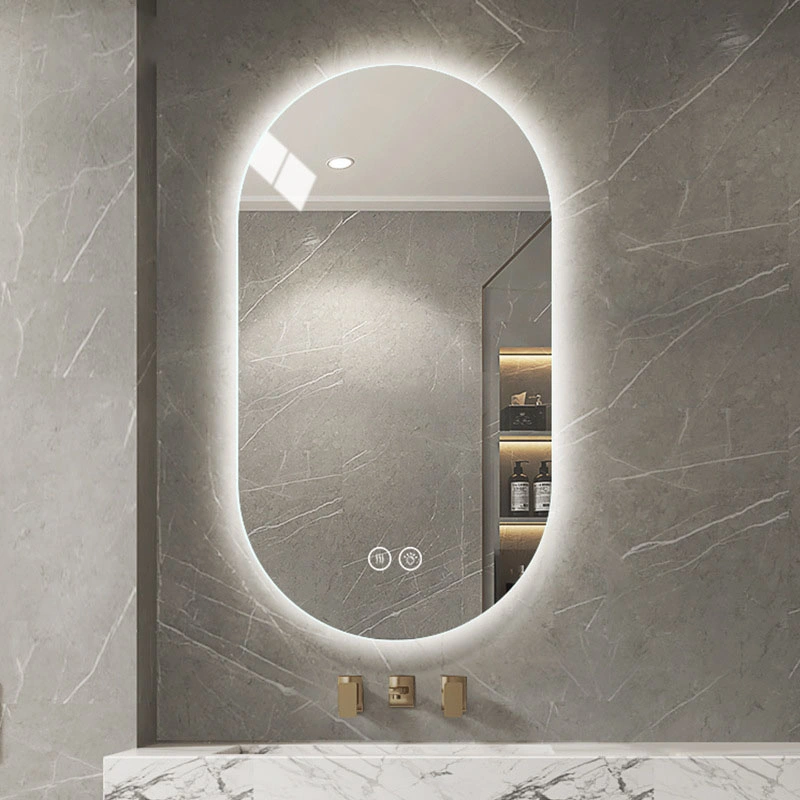 Customized Frameless Backlit LED Lighted Wall Mounted Mirror Defogger LED Round Bathroom Mirror