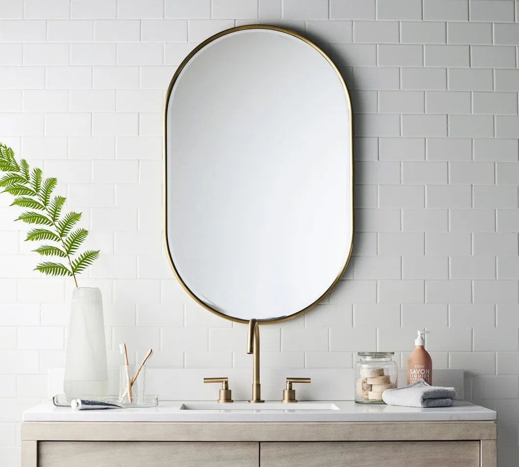 Wholesale Wall Mirror for Bathroom Black Vanity Arch Wall Mirror in Metal Frame Arch Top Mirror for Entryway Bathroom