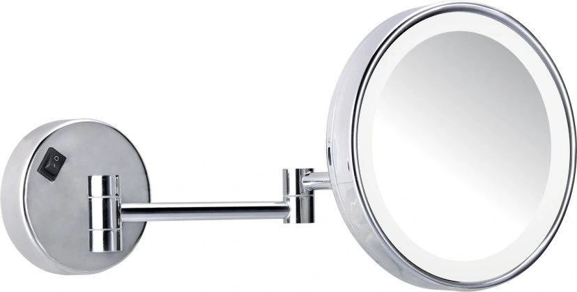 Hotel Stand Double Side 4 Times Magnifying Mirror with LED Light