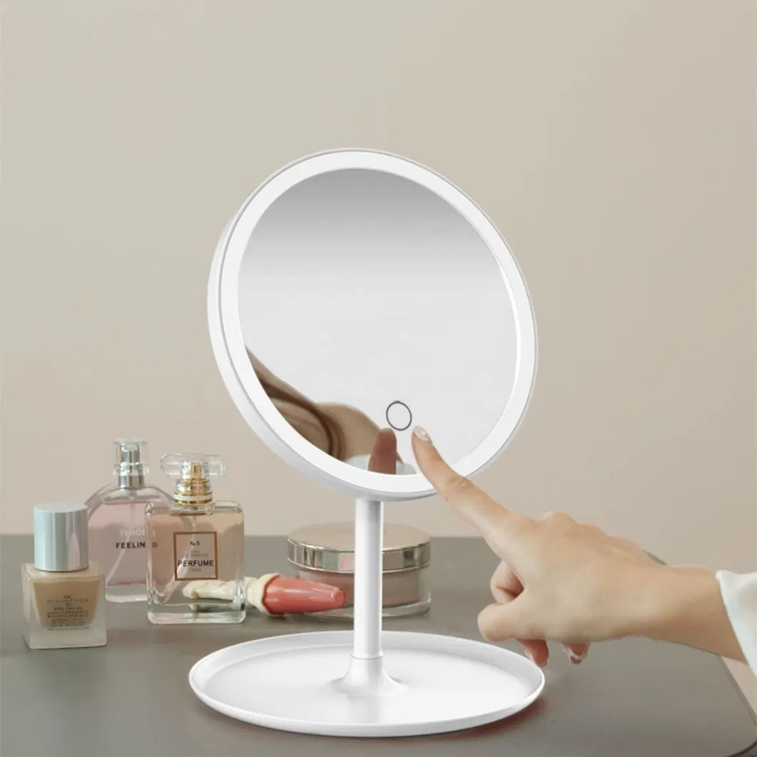 High Quality White Pink Beauty Table LED Touch Makeup Mirror