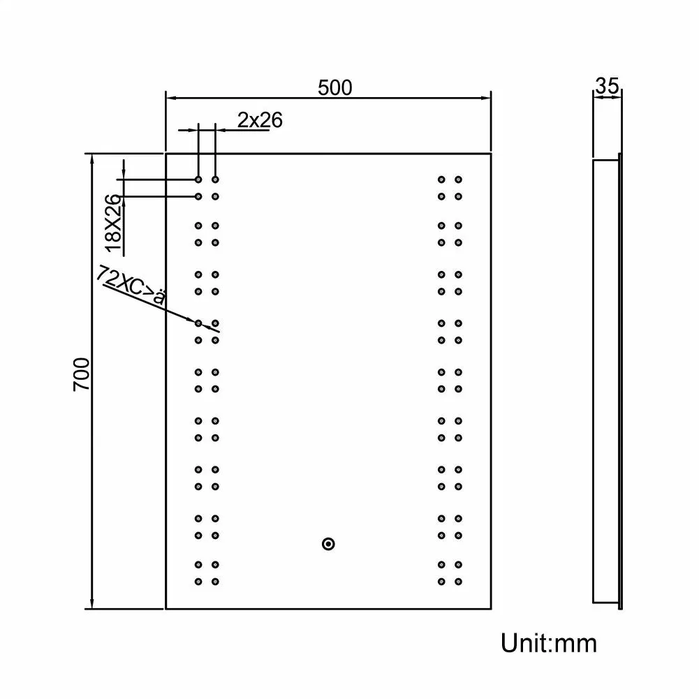 Touch Sensor Frameless Wall-Mounted Bathroom Bluetooth LED Mirror for Hotel Use