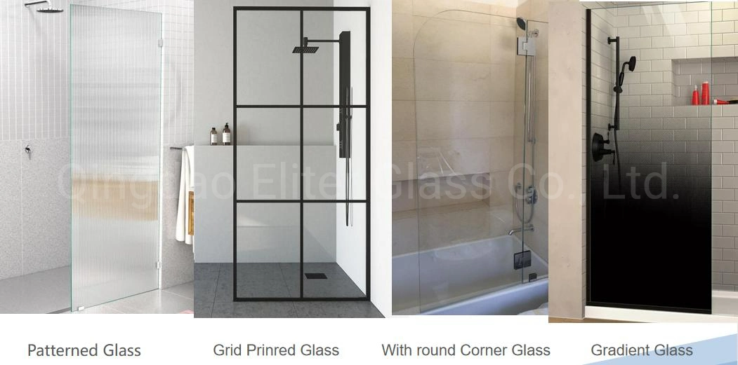 8/10/12mm Clear/Low Iron/Frosted/Frameless Flat Curved Toughened/Tempered Glass Shower Door/Partition/Bathroom/Sliding/Barn/Hinged/Building