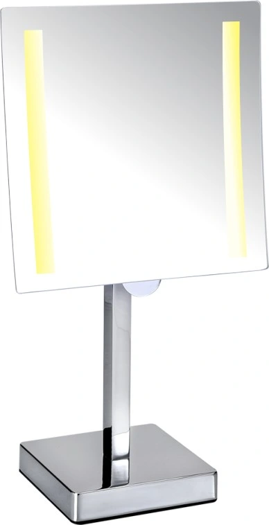 Hotel Stand Double Side 4 Times Magnifying Mirror with LED Light