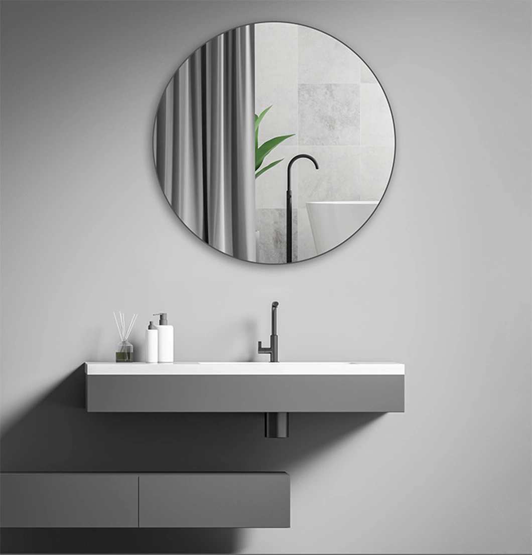 Nordic Round Gold Silver Metal Frame Toilet Mirror Wall Mounted Shower Circle Mirror for Bathroom