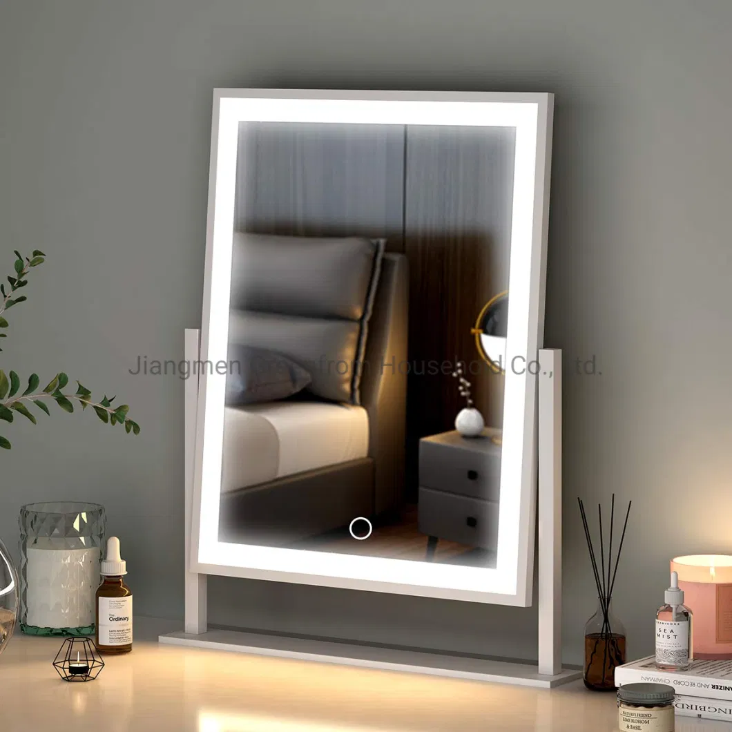 LED Square Makeup Hollywood Table Desktop Vanity Cosmetic Mirror