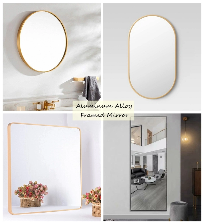 Wholesale All Siz Decorative Round Shape Metal Framed Mirror Aluminium Plated Wall Mirror for Hotel House 50, 60, 80