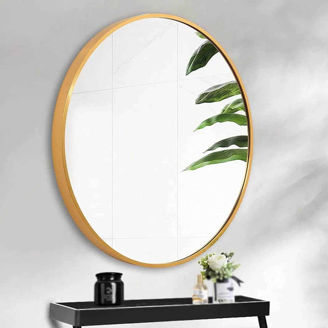 Round Bathroom Silver Mirror White, Gold, Black Mirror Aluminum Frame