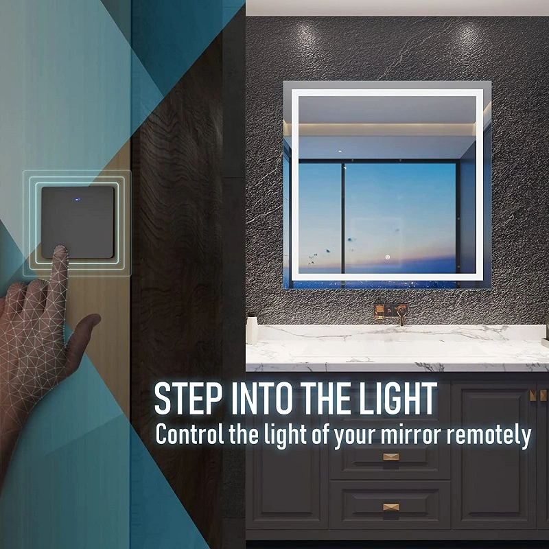 Dimmable 3 Colors Vanity Mirror LED Anti Fog Large Backlit Restroom Bathroom Mirror with Lights