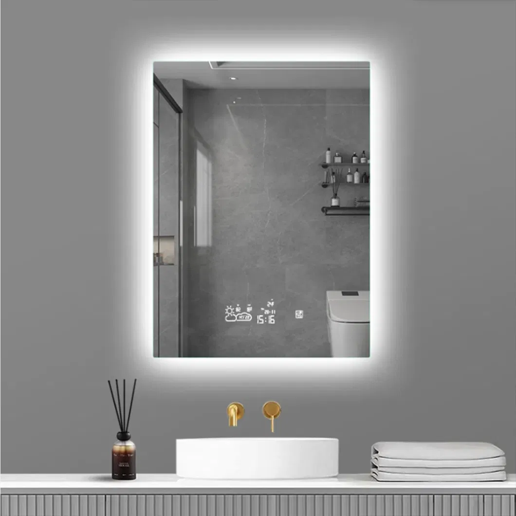 with 3X Magnifying Glass Wall Mounted Backlit Light Mirror Makeup LED Smart Mirror Bathroom Mirrors