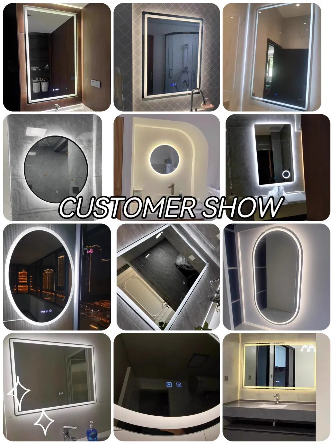 Smart Bathroom Hotel Customized Special Miroir Rectang Shaped Fogless Touch