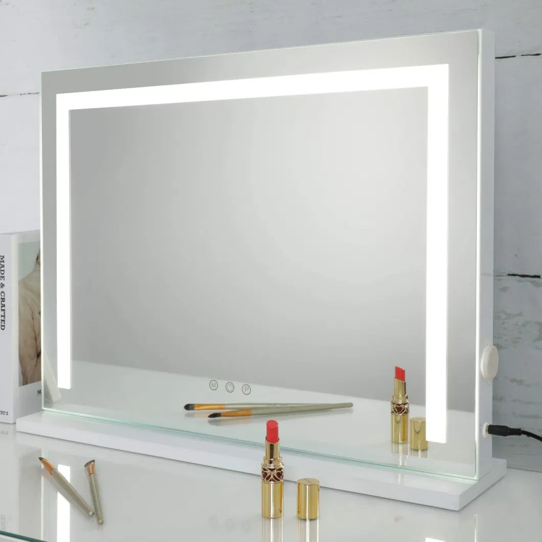 LED Light Stripe Hollywood Dressing Table Mirror with Three Tones for Both Table Use and Wall Hanging Wall Mount