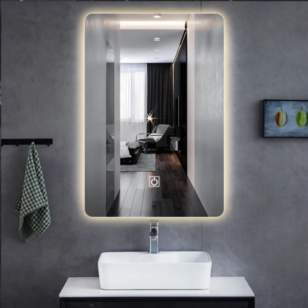 Modern Touch Screen Backlit LED Bath Mirrors Smart Antifog Wall Mirror