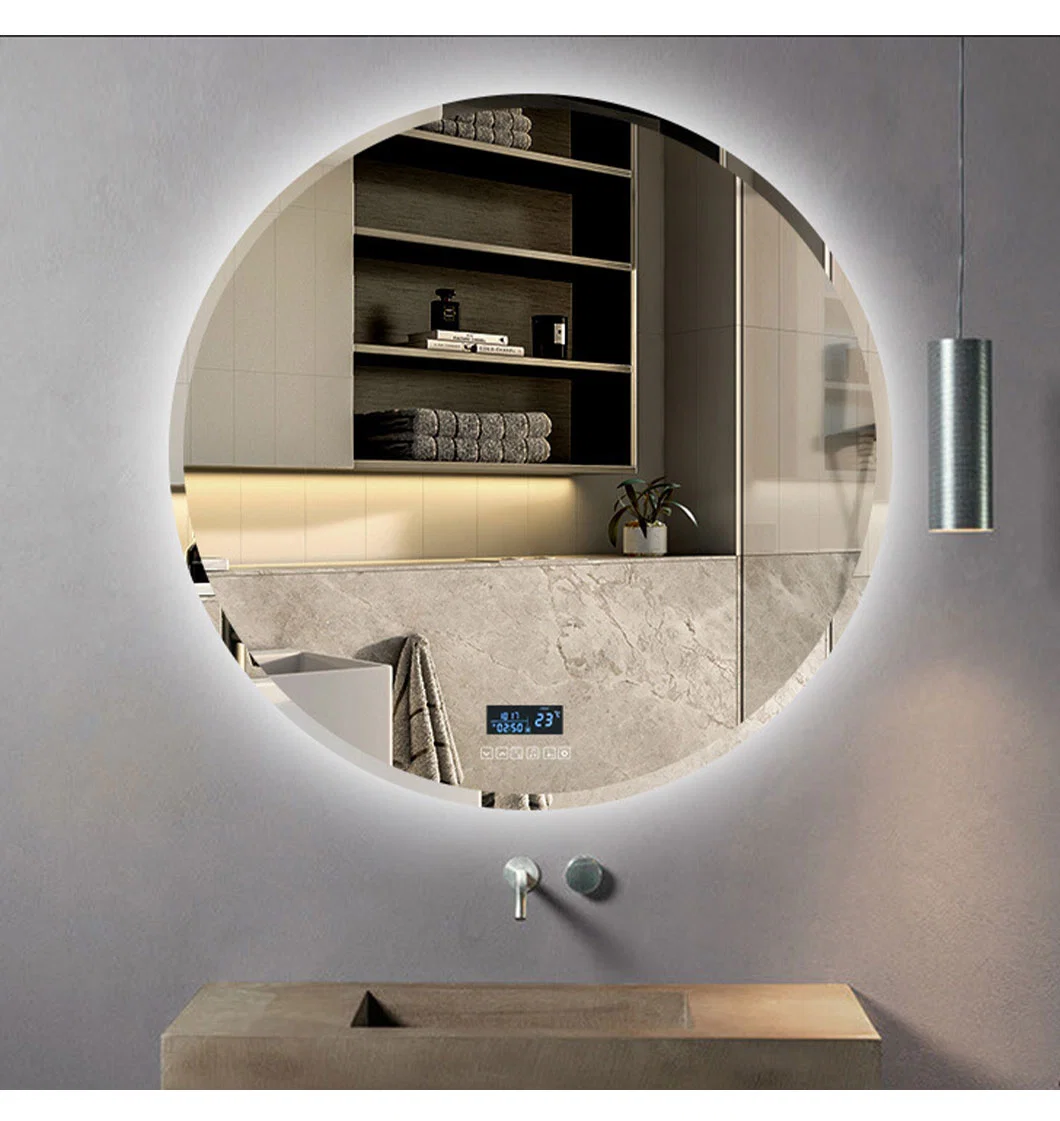 High Quality Lighted Rustproof Light up Round MID Century Modern Bathroom Mirror