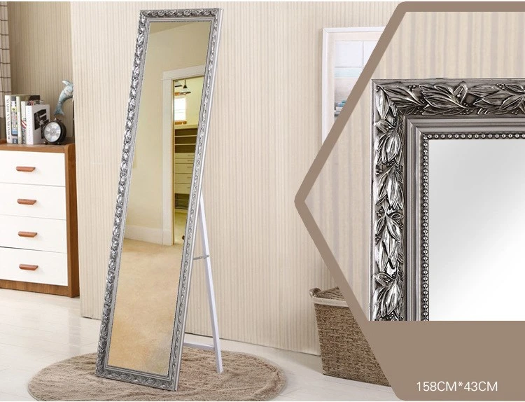 Nordic Style Foldable Bracket Furniture Hotel Wood Full-Length Floor Mirror