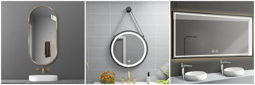 Black Gold White Metal Framed Mirror Decorative Round Wall Mirror