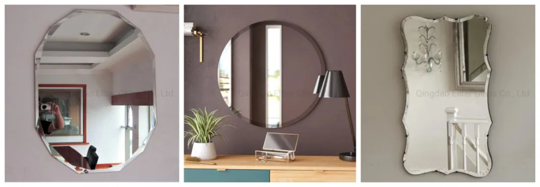 High Quality Silver/Copper Free/Decoration/Safety 4/5/6mm Tempered/Toughened Beveled Edge Mirror for Bathroom/Interior Decoration